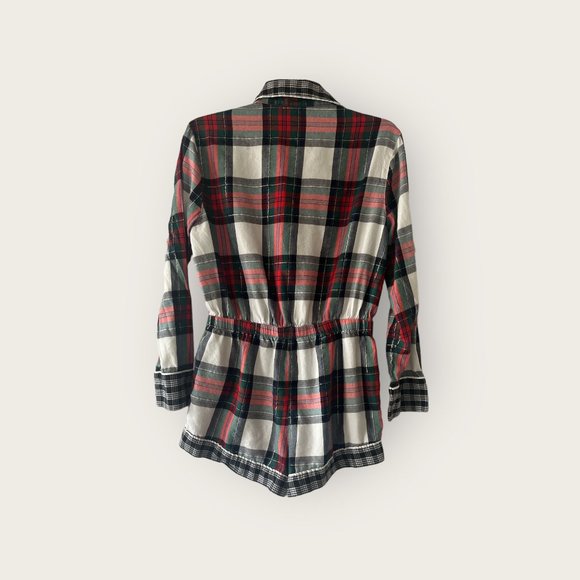 Victorias Secret Flannel Sleep Romper Rhinestones Small - Picture 3 of 5